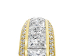 Yellow gold Princess Diamond Pavé Mens Wedding Band with Round Diamond Accents_5