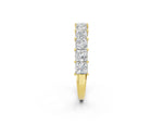 Yellow gold Princess cut diamond Half Eternity Band with Shared Prong Setting_2