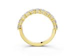 Yellow gold Princess cut diamond Half Eternity Band with Shared Prong Setting_3