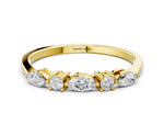Yellow gold Prong Set Round Diamond Half-Eternity Band