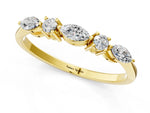 Yellow gold Prong Set Round Diamond Half-Eternity Band_1