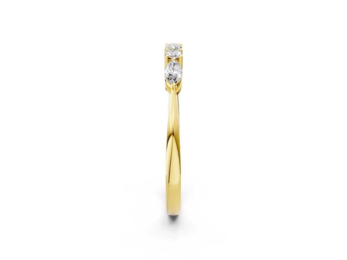 Yellow gold Prong Set Round Diamond Half-Eternity Band_2