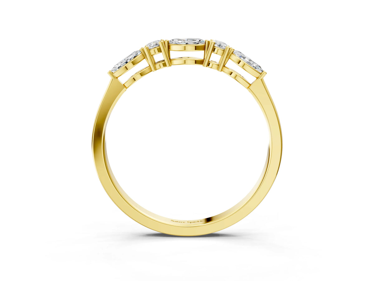 Yellow gold Prong Set Round Diamond Half-Eternity Band_3