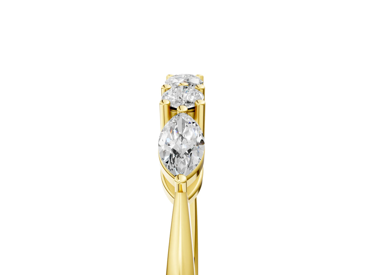 Yellow gold Prong Set Round Diamond Half-Eternity Band_5