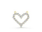 Yellow gold Prong-Set Round Diamond Heart Pendant