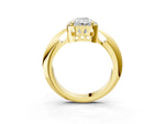 Yellow gold Radiant Cut Cut Diamond Halo Engagement Ring with Split Shank and Four-Prong Setting_3