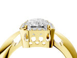 Yellow gold Radiant Cut Cut Diamond Halo Engagement Ring with Split Shank and Four-Prong Setting_4