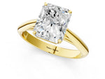 Yellow gold Radiant Cut Diamond Solitaire Engagement Ring with Cathedral Setting and Four-Prong Mount_1