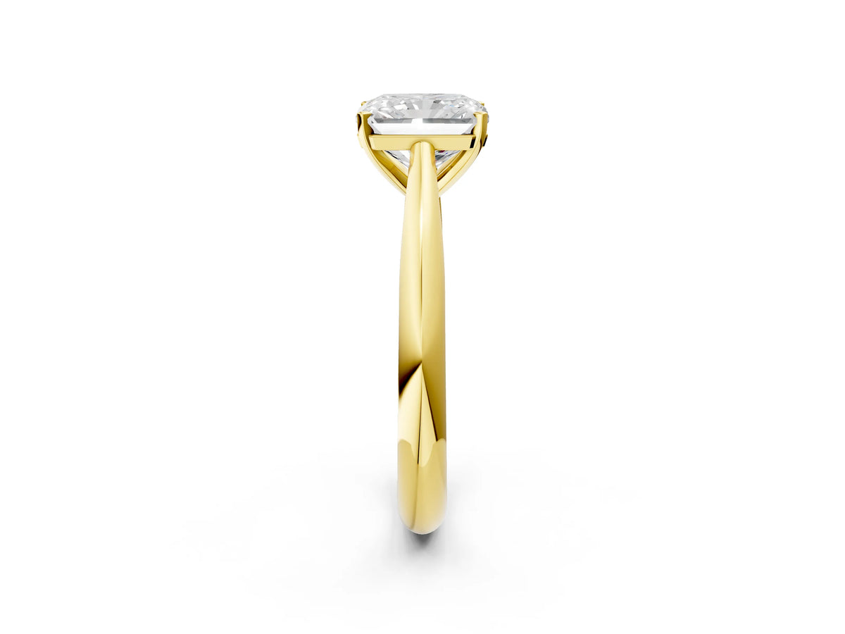 Yellow gold Radiant Cut Diamond Solitaire Engagement Ring with Cathedral Setting and Four-Prong Mount_2
