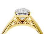Yellow gold Radiant Cut Diamond Solitaire Engagement Ring with Cathedral Setting and Four-Prong Mount_4