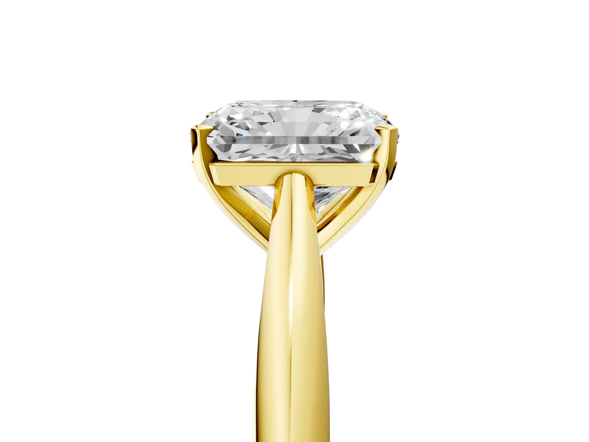 Yellow gold Radiant Cut Diamond Solitaire Engagement Ring with Cathedral Setting and Four-Prong Mount_5