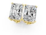 Yellow gold Radiant Cut Diamond Stud Earrings_1