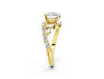 Yellow gold Radiant Cut Solitaire with Pavé Twist Band and Four-Prong Setting_2