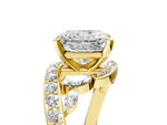Yellow gold Radiant Cut Solitaire with Pavé Twist Band and Four-Prong Setting_5