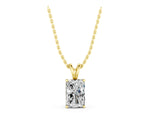Yellow gold Radiant Diamond Solitaire Pendant with Four Prong Setting_1