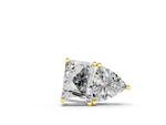 Yellow gold Radiant and Trillion Diamond Two-Stone Pendant with Prong Setting