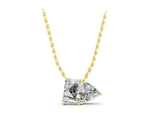 Yellow gold Radiant and Trillion Diamond Two-Stone Pendant with Prong Setting_1