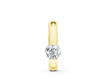 Yellow gold Round Bezel-Set Diamond Pendant
