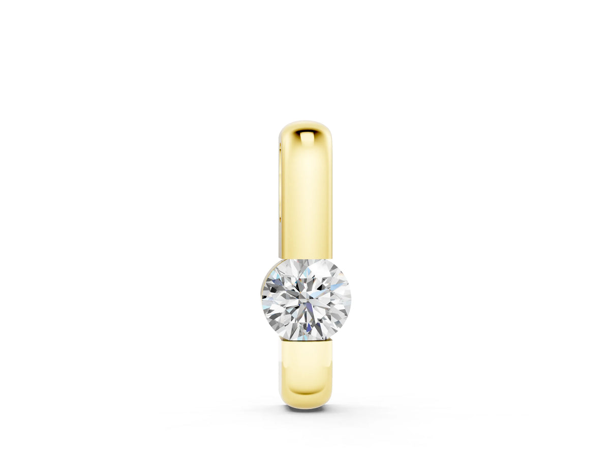 Yellow gold Round Bezel-Set Diamond Pendant