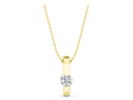 Yellow gold Round Bezel-Set Diamond Pendant_1