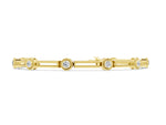 Yellow gold Round Bezel Set Diamond Rope Chain Bracelet
