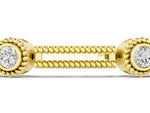 Yellow gold Round Bezel Set Diamond Rope Chain Bracelet_1