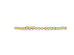 Yellow gold Round Bezel-Set Diamond Tennis Bracelet with Adjustable Box Chain