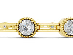 Yellow gold Round Bezel-Set Diamond Tennis Bracelet with Open Link Band_1