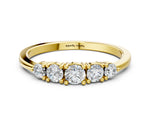 Yellow gold Round Brilliant Diamond Half-Eternity Band with Prong Setting