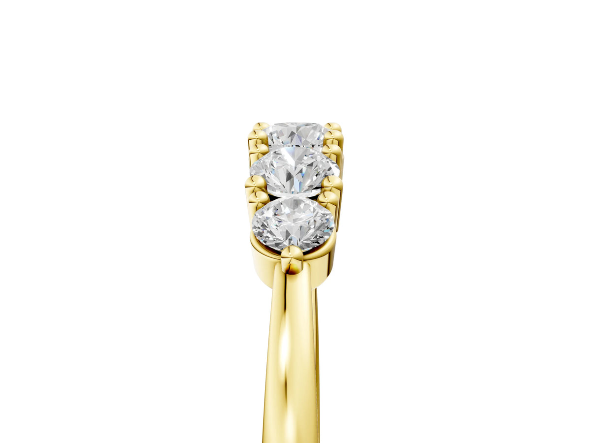 Yellow gold Round Brilliant Diamond Half-Eternity Band with Prong Setting_5