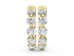 Yellow gold Round Brilliant Diamond Inside-Out Hoop Earrings with Shared Prong Setting
