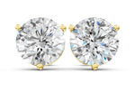Yellow gold Round Brilliant Diamond Martini Stud Earrings