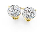 Yellow gold Round Brilliant Diamond Martini Stud Earrings_1