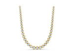 Yellow gold Round Brilliant Diamond Tennis Necklace with Prong Setting_1