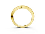 Yellow gold Round Brilliant Milgrain Bezel Set Diamond Wave Band_3