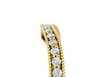 Yellow gold Round Brilliant Milgrain Bezel Set Diamond Wave Band_5