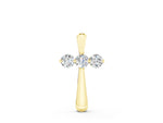 Yellow gold Round Brilliant Three-Stone Prong Set Pendant