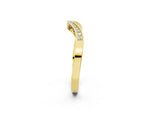 Yellow gold Round Cut Channel Set Wave Band with Pavé Setting_2