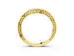 Yellow gold Round Cut Channel Set Wave Band with Pavé Setting_3