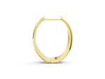 Yellow gold Round Cut Diamond Channel Set Hoop Earrings with Prong Setting_1