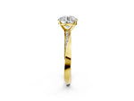 Yellow gold Round Cut Diamond Engagement Ring with Side Stone Accents and Four-Prong Setting_2