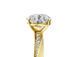 Yellow gold Round Cut Diamond Engagement Ring with Side Stone Accents and Four-Prong Setting_5