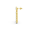 Yellow gold Round Cut Diamond Graduated Shared Prong Drop Earrings_1