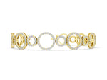 Yellow gold Round Cut Diamond Halo Circle Link Bracelet with Pave Setting
