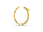 Yellow gold Round Cut Diamond Inside-Out Hoop Earrings in White Gold with Prong Setting_1