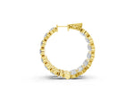 Yellow gold Round Cut Diamond Inside-Out Hoop Earrings with Shared Prong Setting_1