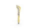 Yellow gold Round Cut Diamond Pavé Curved Band with Shared Prong Setting_2
