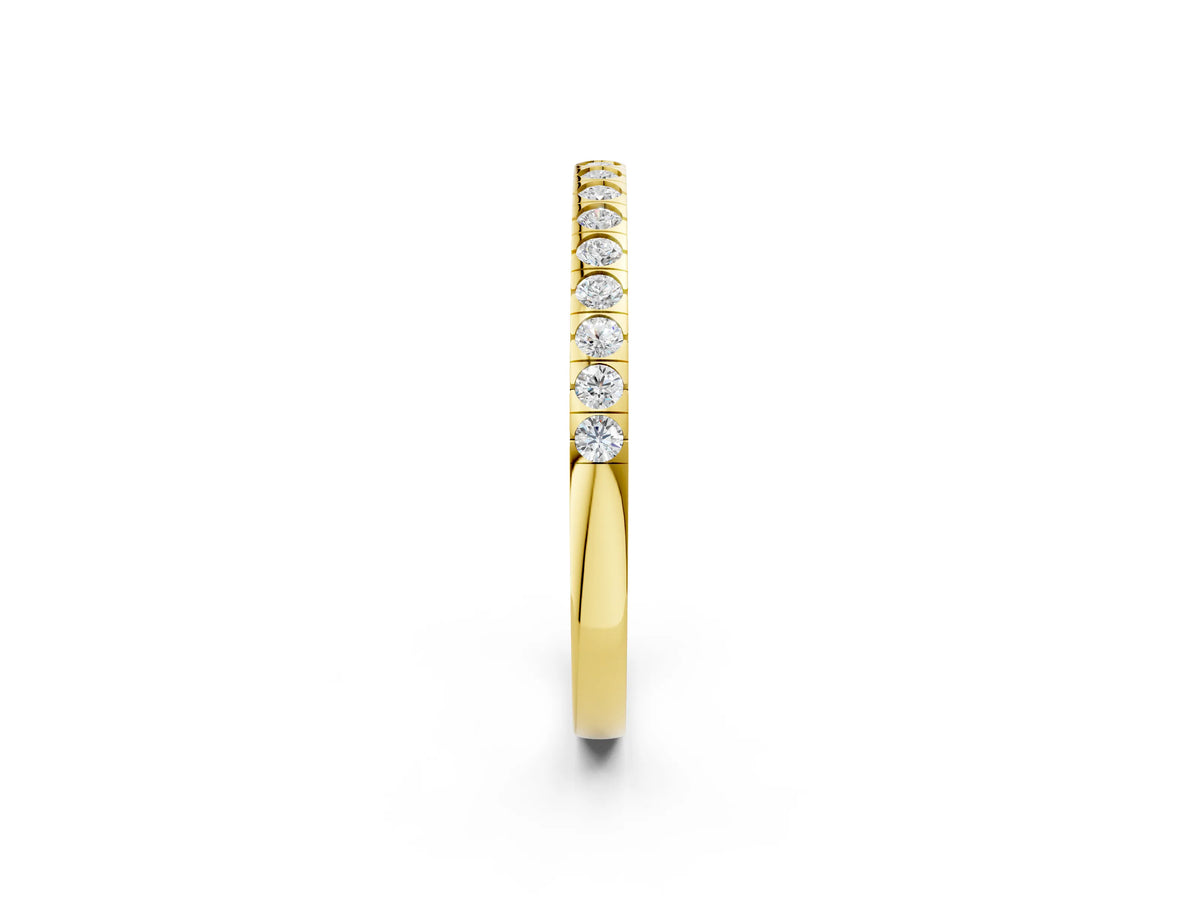 Yellow gold Round Cut Diamond Pavé Set Eternity Band_2