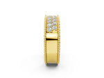 Yellow gold Round Cut Diamond Pave Eternity Band with Bead Prong Setting_2