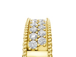 Yellow gold Round Cut Diamond Pave Eternity Band with Bead Prong Setting_5